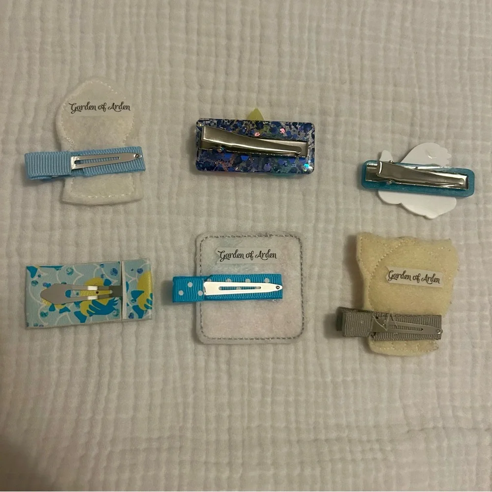 Disney Cinderella Flounder Pua Hair Bow Barrette Lot